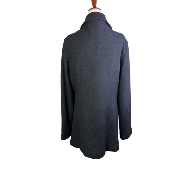 Blanc Noir coat jacket women’s Large black wool blend 4 button collared - Picture 3 of 13